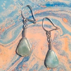 Turquoise Silver Artisan Earrings